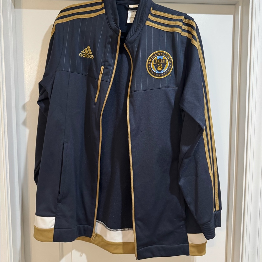 Adidas Men's Philadelphia Union Navy and Gold Track Jacket